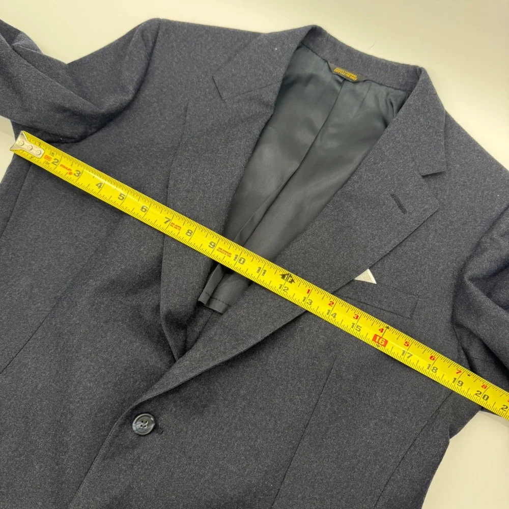 Vintage Redwood & Ross Mens Pure Wool Two Button Blazer Sport Coat Navy 40R